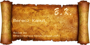 Berecz Kanut névjegykártya